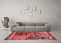 Machine Washable Oriental Red Industrial Rug, wshurb1771red