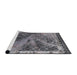 Sideview of Machine Washable Industrial Modern Black Rug, wshurb1772