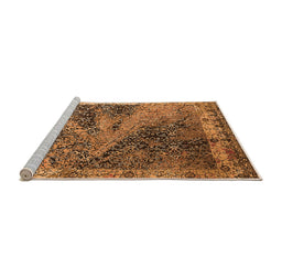 Sideview of Machine Washable Oriental Orange Industrial Area Rugs, wshurb1772org