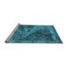 Sideview of Machine Washable Oriental Light Blue Industrial Rug, wshurb1772lblu