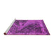 Sideview of Machine Washable Oriental Pink Industrial Rug, wshurb1772pnk