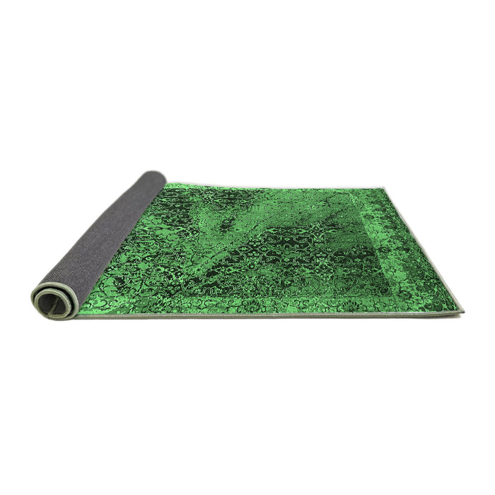 Sideview of Oriental Emerald Green Industrial Rug, urb1772emgrn