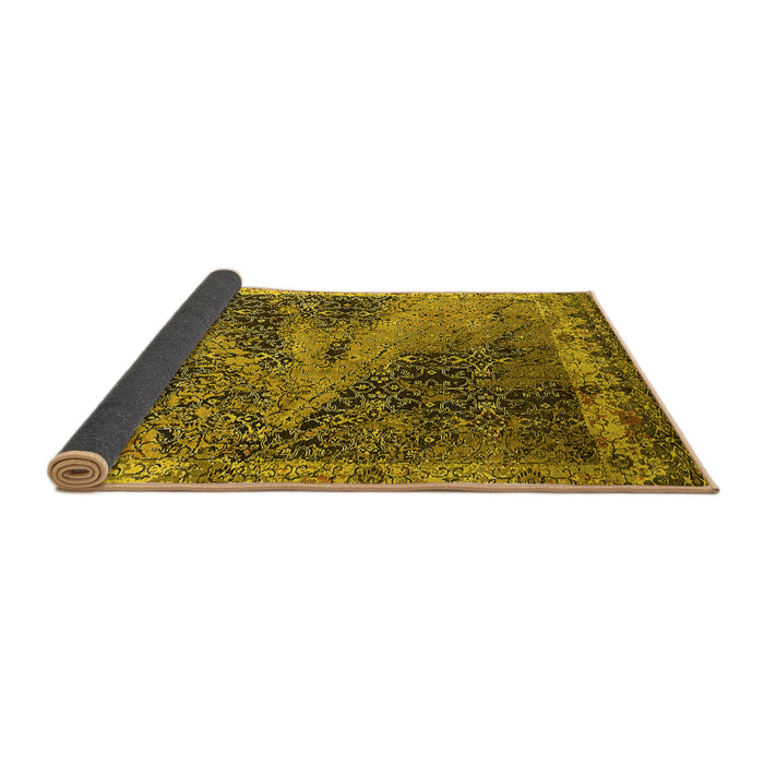 Sideview of Oriental Yellow Industrial Rug, urb1772yw