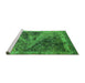Sideview of Machine Washable Oriental Green Industrial Area Rugs, wshurb1772grn