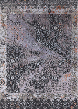 Mid-Century Modern Black Oriental Rug, urb1772