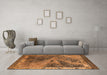 Machine Washable Oriental Orange Industrial Area Rugs in a Living Room, wshurb1772org