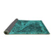 Sideview of Oriental Turquoise Industrial Rug, urb1772turq