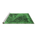 Sideview of Machine Washable Oriental Emerald Green Industrial Area Rugs, wshurb1772emgrn