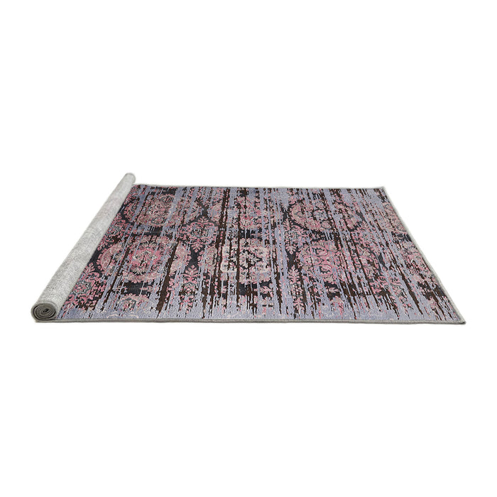 Sideview of Machine Washable Industrial Modern Purple Rug, wshurb1773