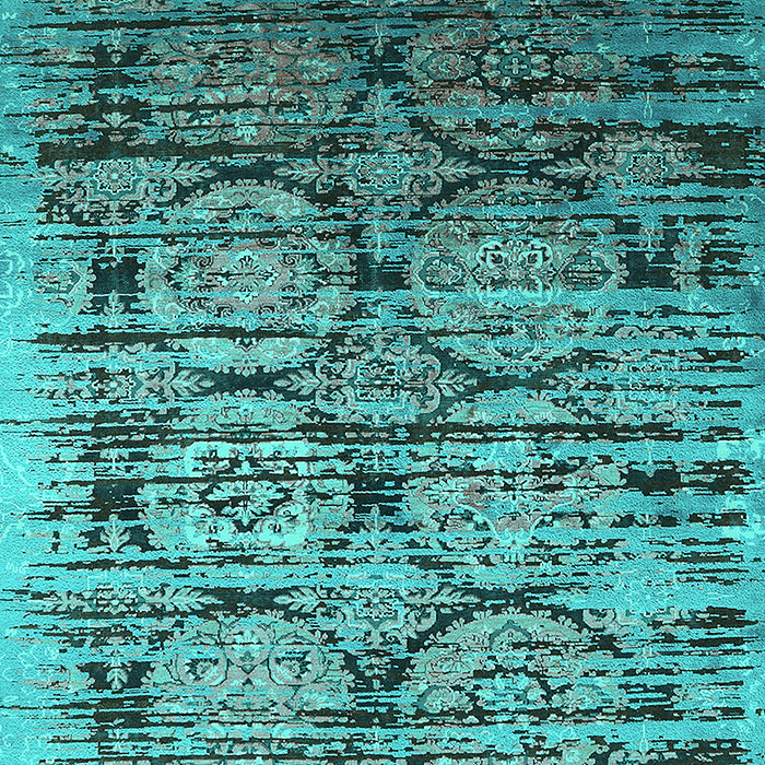 Machine Washable Oriental Turquoise Industrial Area Rugs, wshurb1773turq
