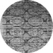 Round Oriental Gray Industrial Rug, urb1773gry