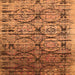 Square Machine Washable Oriental Orange Industrial Area Rugs, wshurb1773org