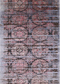 Machine Washable Industrial Modern Purple Rug, wshurb1773