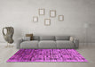 Machine Washable Oriental Pink Industrial Rug in a Living Room, wshurb1773pnk