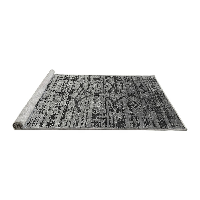 Sideview of Machine Washable Oriental Gray Industrial Rug, wshurb1773gry