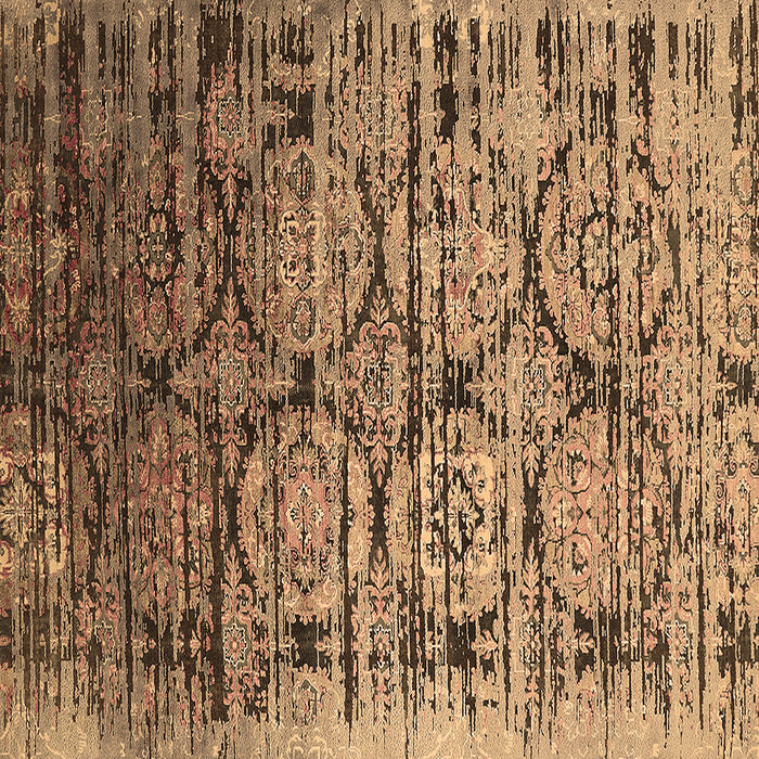 Square Oriental Brown Industrial Rug, urb1773brn