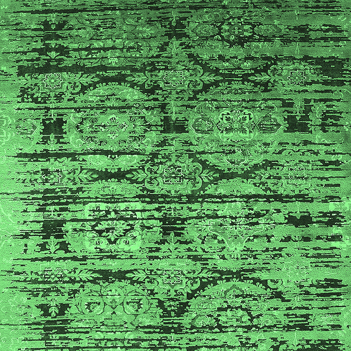 Machine Washable Oriental Emerald Green Industrial Area Rugs, wshurb1773emgrn