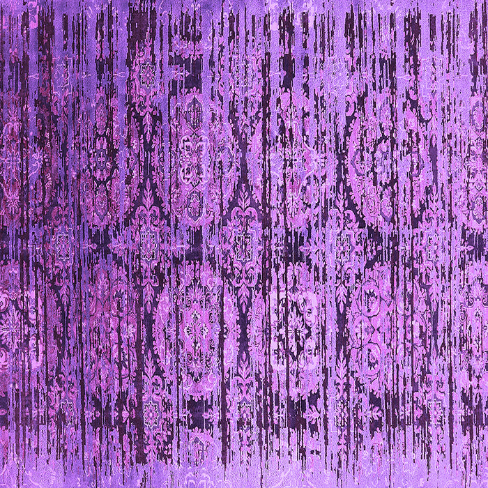 Square Machine Washable Oriental Purple Industrial Area Rugs, wshurb1773pur