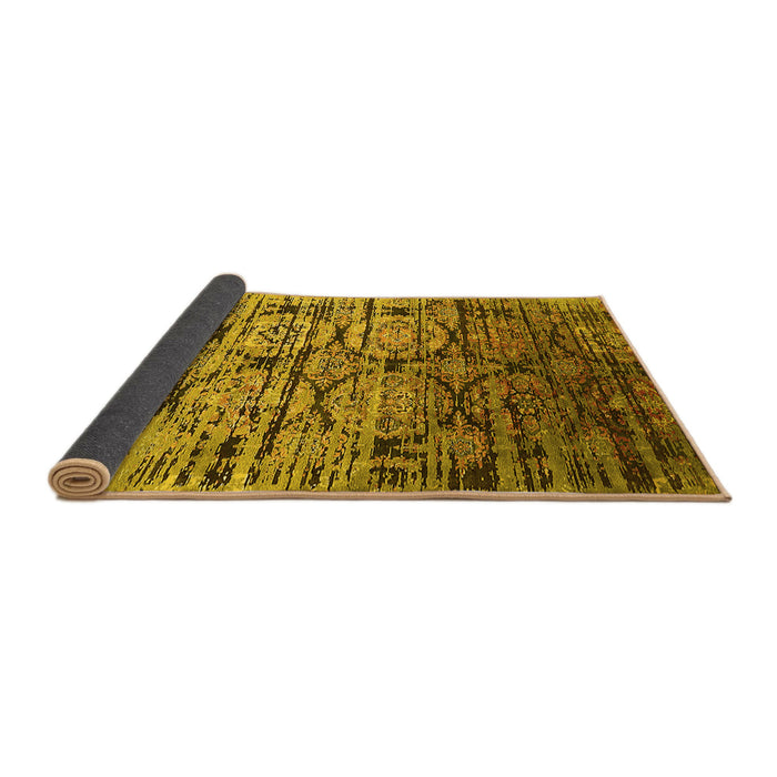 Sideview of Oriental Yellow Industrial Rug, urb1773yw