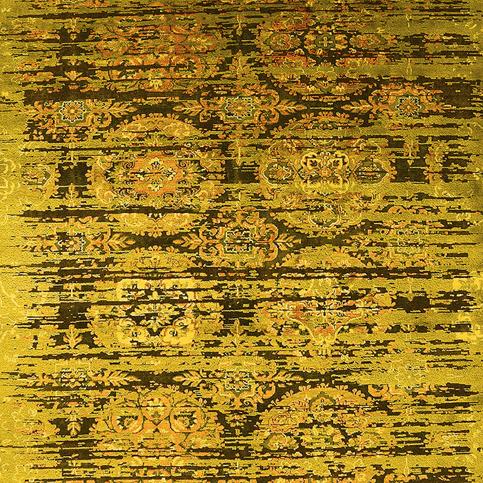 Machine Washable Oriental Yellow Industrial Rug, wshurb1773yw