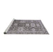 Sideview of Machine Washable Industrial Modern Carbon Gray Rug, wshurb1774