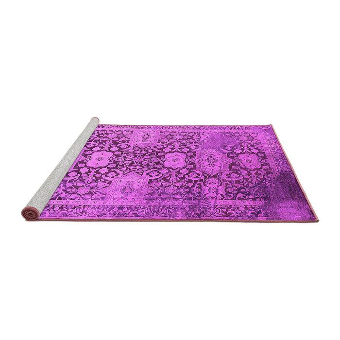 Sideview of Machine Washable Oriental Pink Industrial Rug, wshurb1774pnk