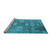 Sideview of Machine Washable Oriental Light Blue Industrial Rug, wshurb1774lblu