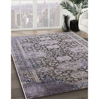 Mid-Century Modern Carbon Gray Oriental Rug, urb1774