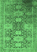 Machine Washable Oriental Emerald Green Industrial Area Rugs, wshurb1774emgrn