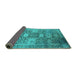 Sideview of Oriental Turquoise Industrial Rug, urb1774turq