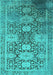 Machine Washable Oriental Turquoise Industrial Area Rugs, wshurb1774turq