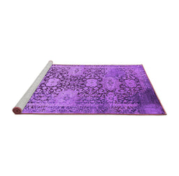 Sideview of Machine Washable Oriental Purple Industrial Area Rugs, wshurb1774pur