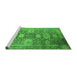 Sideview of Machine Washable Oriental Green Industrial Area Rugs, wshurb1774grn