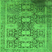 Square Oriental Green Industrial Rug, urb1774grn