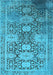 Machine Washable Oriental Light Blue Industrial Rug, wshurb1774lblu