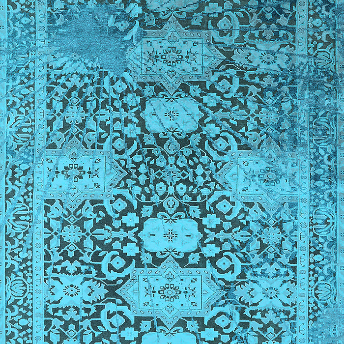 Machine Washable Oriental Light Blue Industrial Rug, wshurb1774lblu