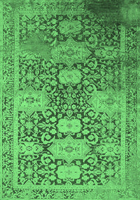 Oriental Emerald Green Industrial Rug, urb1774emgrn