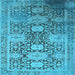 Square Machine Washable Oriental Light Blue Industrial Rug, wshurb1774lblu