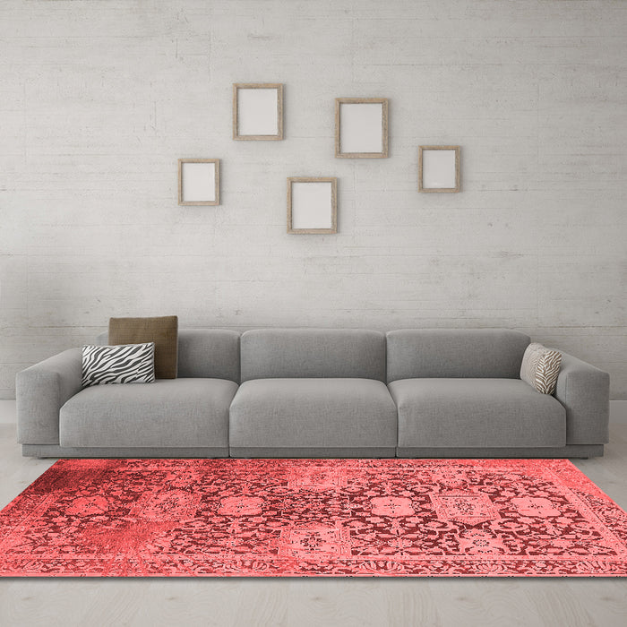 Industrial Red Washable Rugs