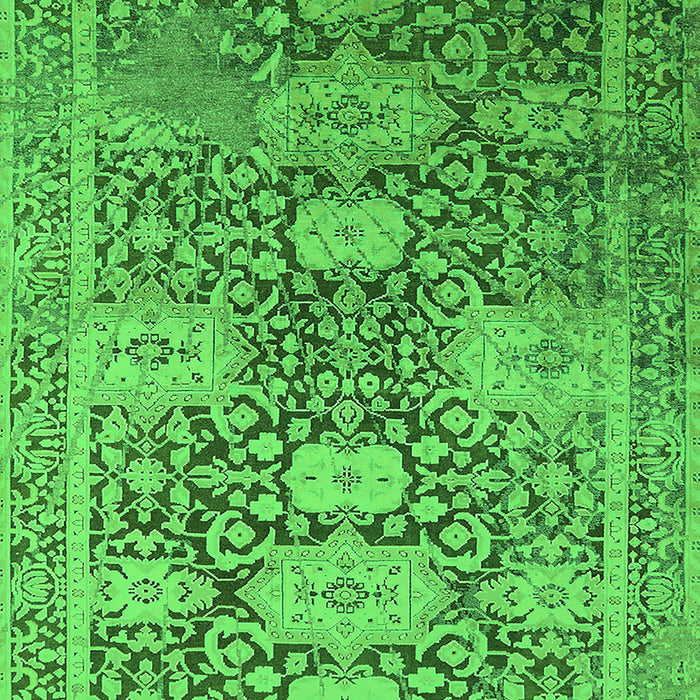 Machine Washable Oriental Green Industrial Area Rugs, wshurb1774grn