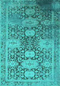 Oriental Turquoise Industrial Rug, urb1774turq