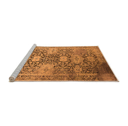 Sideview of Machine Washable Oriental Orange Industrial Area Rugs, wshurb1774org