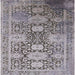 Square Mid-Century Modern Carbon Gray Oriental Rug, urb1774