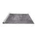 Sideview of Machine Washable Industrial Modern Gray Rug, wshurb1775