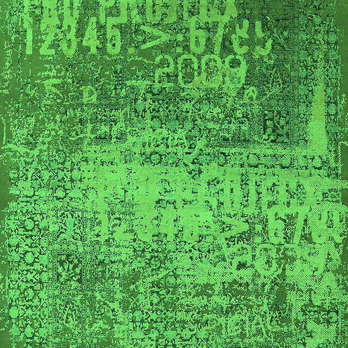 Machine Washable Oriental Green Industrial Area Rugs, wshurb1775grn