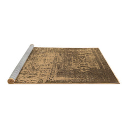 Sideview of Machine Washable Oriental Brown Industrial Rug, wshurb1775brn
