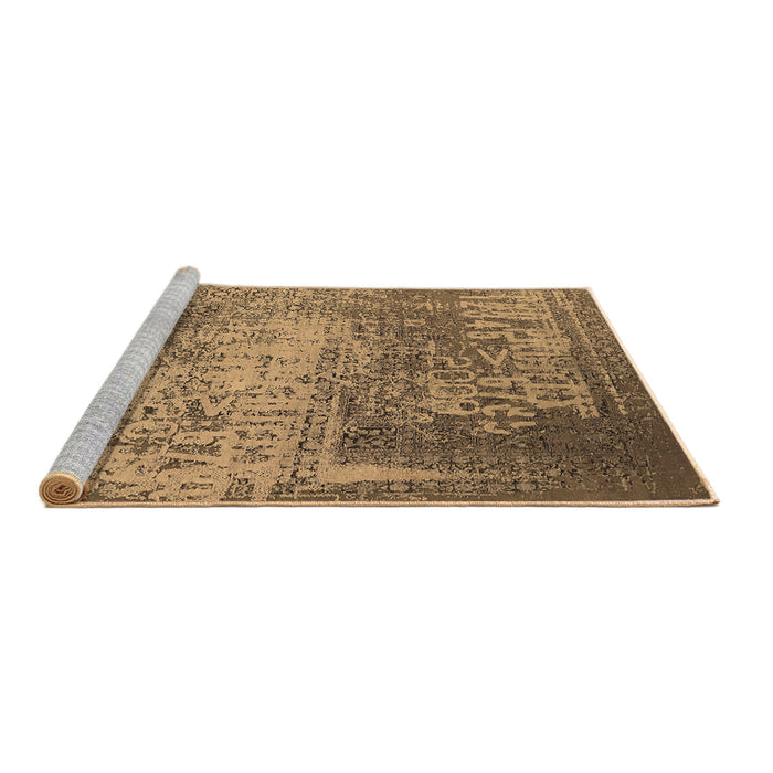 Sideview of Machine Washable Oriental Brown Industrial Rug, wshurb1775brn