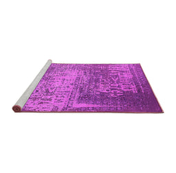 Sideview of Machine Washable Oriental Pink Industrial Rug, wshurb1775pnk