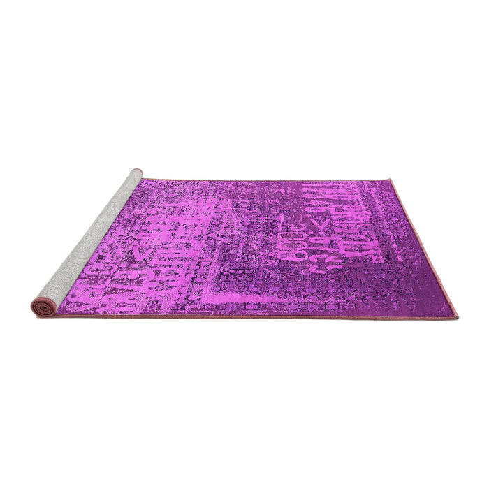 Sideview of Machine Washable Oriental Pink Industrial Rug, wshurb1775pnk