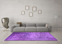 Machine Washable Oriental Purple Industrial Rug, wshurb1775pur